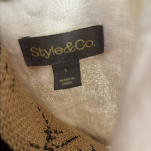 Style & Co Linen Blend Utility Jacket Women's Large White Button Front NWT - Picture 2 of 11